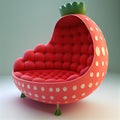 Generative AI:modern fantasy strawberry armchair design