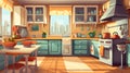 Generative AI Modern Kitchen Empty Interior-