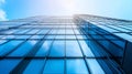 Generative AI Modern office building exterior with glass facade on clear sky background. Transparent glass wall of Royalty Free Stock Photo