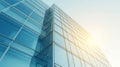 Generative AI Modern office building with glass facade on a clear sky background. Transparent glass wall of office Royalty Free Stock Photo