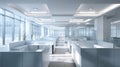 Generative AI Modern OpenPlan Office Interior with Cubicles Natural Light and Clean Design for Workplace Concepts Royalty Free Stock Photo