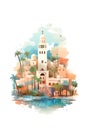 Generative AI Morocco Marakesh Travel Set- Royalty Free Stock Photo