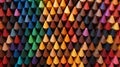 Generative AI Multiple colored wooden crayons bottom arranged in seamless pattern, abstract backdrop, soft focus c Royalty Free Stock Photo