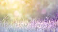 Generative AI natural grass field background with blurred bokeh and sun rays business concept. Royalty Free Stock Photo