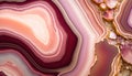 Generative AI, natural volcanic agate stones close-up pink magenta and golden texture. Wallpaper background, quartz marble,