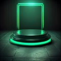 neon pedestal. 3d podium