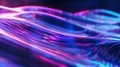 Generative AI Neon ripple texture Defocused glow Iridescent wave Blur purple blue fluorescent color gradient light Royalty Free Stock Photo