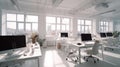 Generative AI, Office interior in the morning Royalty Free Stock Photo