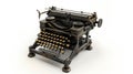 Generative AI old Russian mechanical typewriter 19th century white background isolate business concept.