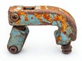 Old rusty pipe covered in corrosion and rust with peeling paint and weathered texture Royalty Free Stock Photo