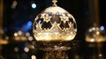 Generative AI Ornate Illuminated Glass Ornament with Intricate Patterns on Display business concept.