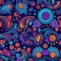Generative AI Paisley and geometric motifs- Royalty Free Stock Photo