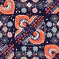 Generative AI Paisley and geometric motifs- Royalty Free Stock Photo