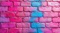 Generative AI Pastel pink brick background wall texture.pink red brickwall with light paint backdrop wallpaper for