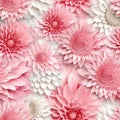 Generative AI Pattern of origami chrysanthemums-