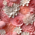 Generative AI Pattern of origami chrysanthemums-