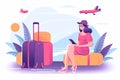 Generative AI People Booking Plane Tickets- Royalty Free Stock Photo