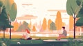 Generative AI People Walking in Autumn-