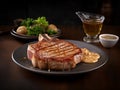 generative AI. Perfectly Grilled Pork Chop Steak with a Mouthwatering Aroma