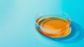 Generative AI Petri dish Petris cup with liquid Chemical elements oil cosmetics Gel water molecules viruses Closeu