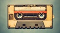 Generative AI, photo of old audio tape cassette, vintage nostalgic object