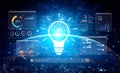 Generative AI platform with a creative user interface for data analysis. Fermion Royalty Free Stock Photo