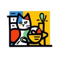 Generative AI Pop Art Cat Steals-