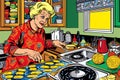 Generative AI Pop Art Housewife in-