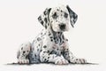 Generative AI. Portrait of Dalmatian dog. The Dalmatian is a breed of medium sized dog