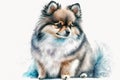 Generative AI. Portrait of a Pomeranian or Spitz. Small Toy Dog Breeds