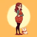 Generative AI Pregnant woman concept illustration-