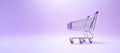 Generative AI, purple shopping cart on purple background, minimalistic shop online, free delivery
