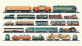 Generative AI Rail Trains Top View- Royalty Free Stock Photo