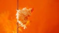 Generative AI Raw Chicken performs a pole dance with an orange background Minimal layout business concept. Royalty Free Stock Photo