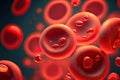 Generative AI of Red Blood Cells Flowing in a Vein at Plasma Level for Cardiovascular Science and Microscopic Biology: An Royalty Free Stock Photo