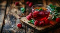 Red fruit tea with raspberry and mint 2 Royalty Free Stock Photo