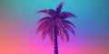 Generative AI, retro california coconut palms. Hawaii palm trees at sunset.