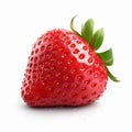 Generative AI Ripe Perfect Tasty Strawberry on White Background