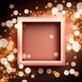 Generative AI, Rose Gold Glitz: Dazzling Bokeh Frame for Chic and Romantic Designs