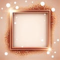 Generative AI, Rose Gold Glitz: Dazzling Bokeh Frame for Chic and Romantic Designs