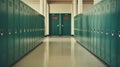 Generative AI, Row of high school lockers in the hallway