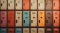 Generative AI, Row of high school lockers in the hallway Royalty Free Stock Photo