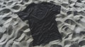 Generative AI Sand beach texture background Mockup black summer tshirt copy space Blank template shirt Top view Su Royalty Free Stock Photo