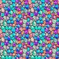 Generative ai. Scattering of pebbles of artificial jewelry. Seamless texture
