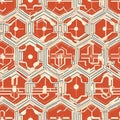 Generative AI Seamless vintage pattern with- Royalty Free Stock Photo