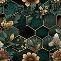 Generative AI Seamless vintage pattern with- Royalty Free Stock Photo