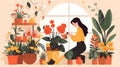 Generative AI Senior Woman Gardening Hobby- Royalty Free Stock Photo