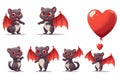 Generative AI Set Cute Bats-