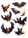 Generative AI Set Cute Bats-