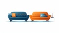 Generative AI Set of different sofas-